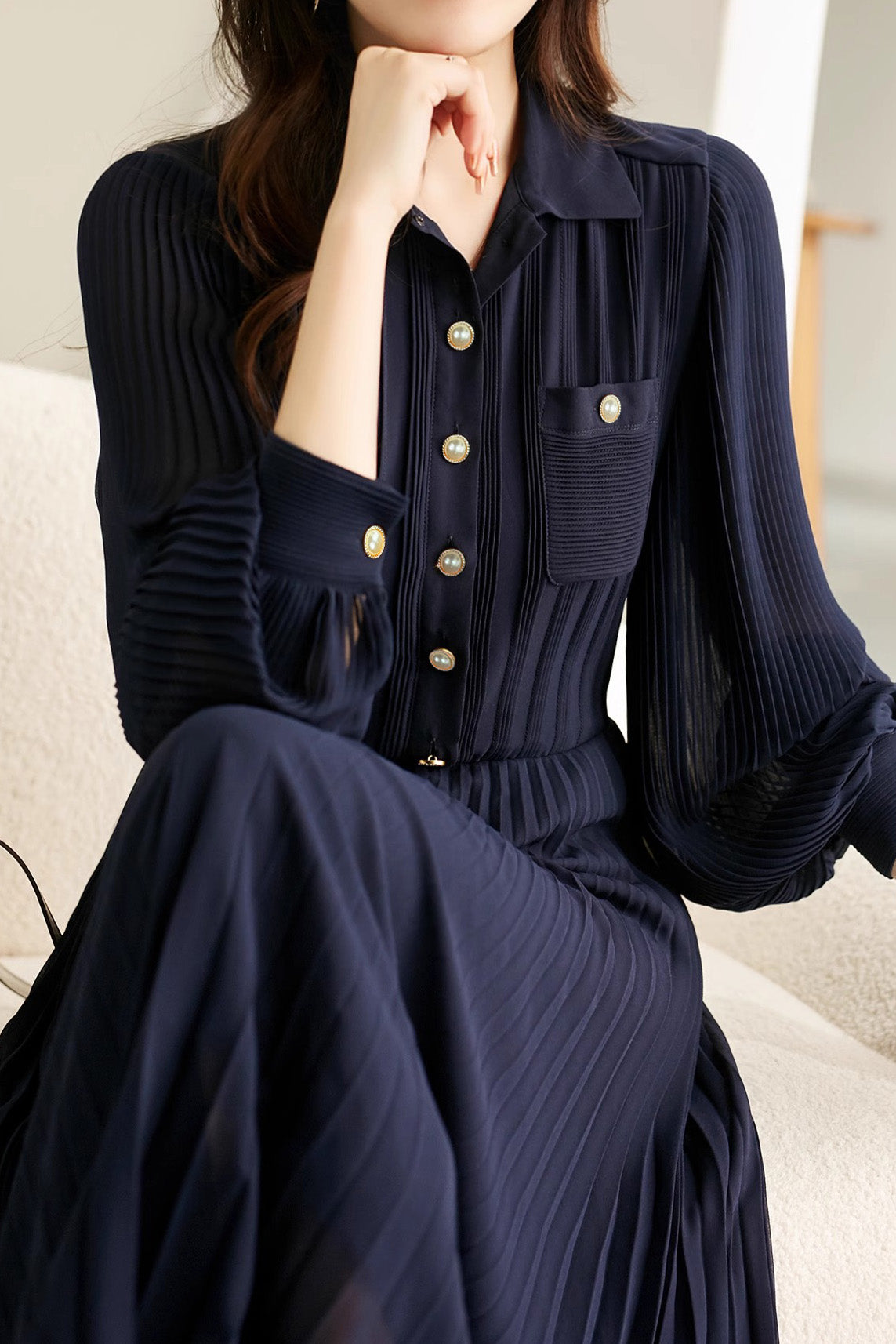 Elegant Temperament Pleated Dress