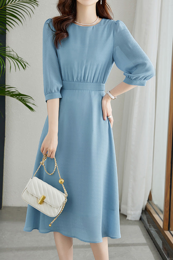 French-Style Three-Quarter Sleeve Elegant Dress