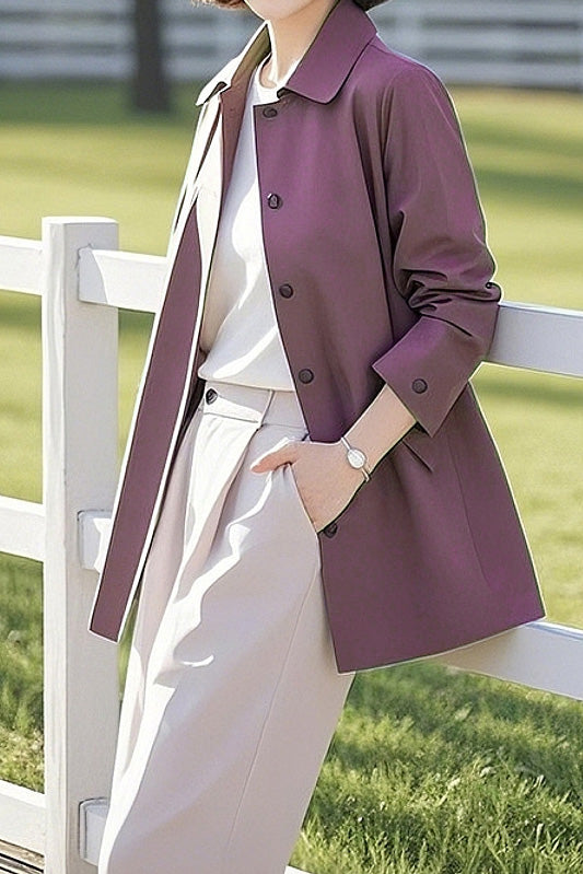 Stylish Minimalist Purple Coat