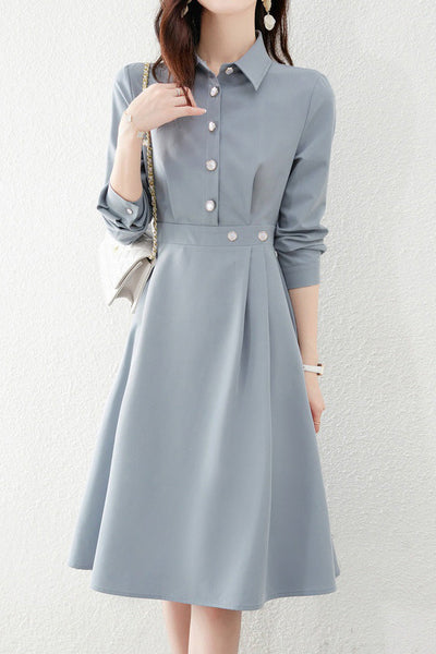 Fashionable Waist-Slimming Shirt Dress