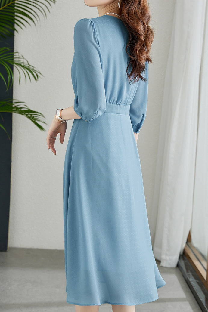 French-Style Three-Quarter Sleeve Elegant Dress