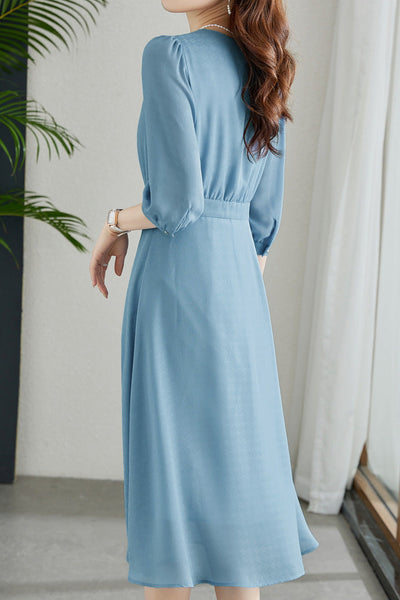 French-Style Three-Quarter Sleeve Elegant Dress
