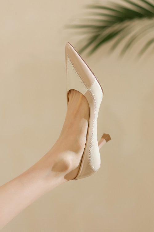 Elegant Office Pointed Color-Block High Heels