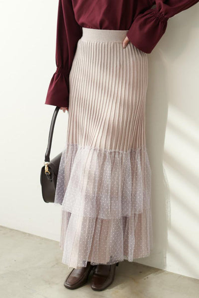 Fashionable Versatile Knit Paneled Skirt