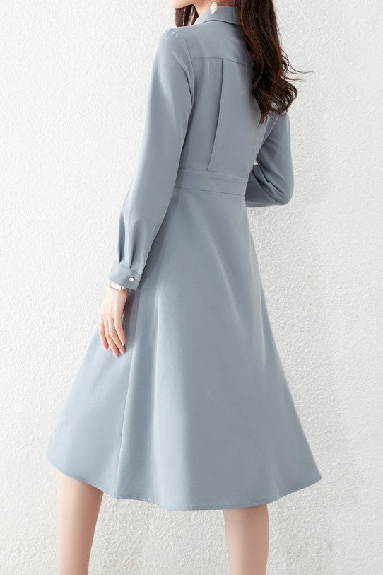 Fashionable Waist-Slimming Shirt Dress
