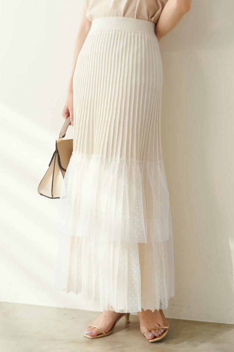 Fashionable Versatile Knit Paneled Skirt