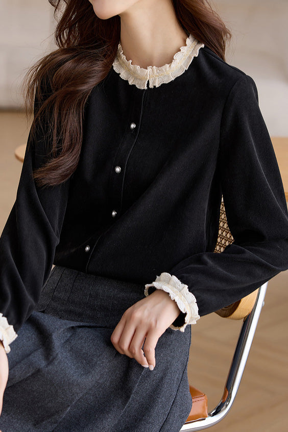 French Lace Patchwork Shirt