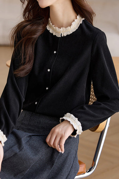 French Lace Patchwork Shirt