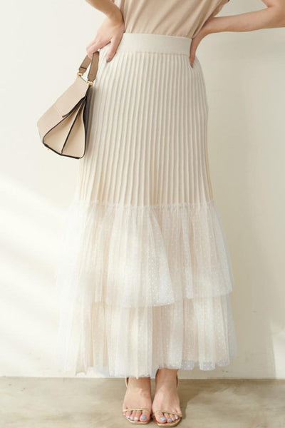 Fashionable Versatile Knit Paneled Skirt
