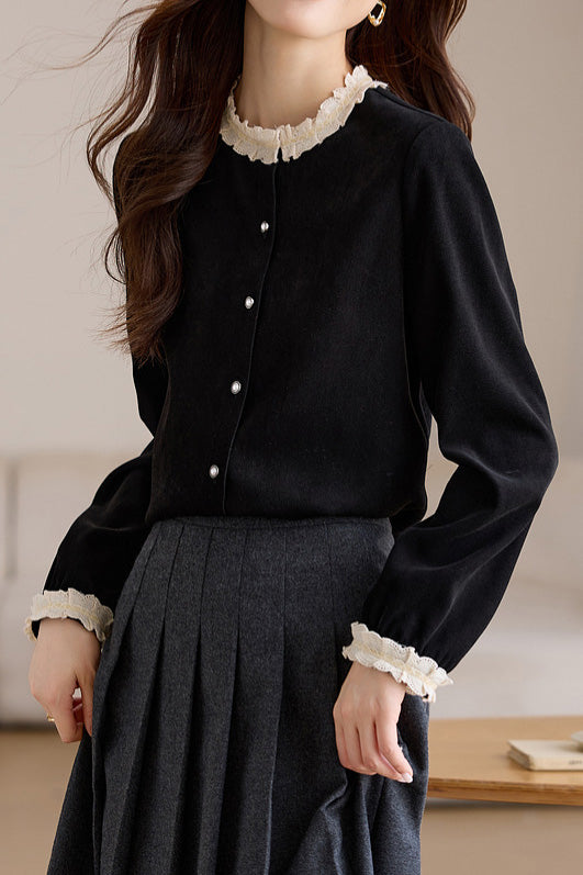 French Lace Patchwork Shirt