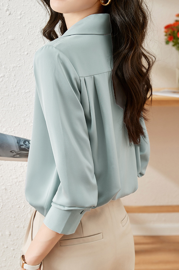 Early Autumn Elegant Office Suit Collar Long-Sleeve Shirt