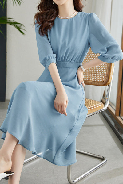 French-Style Three-Quarter Sleeve Elegant Dress