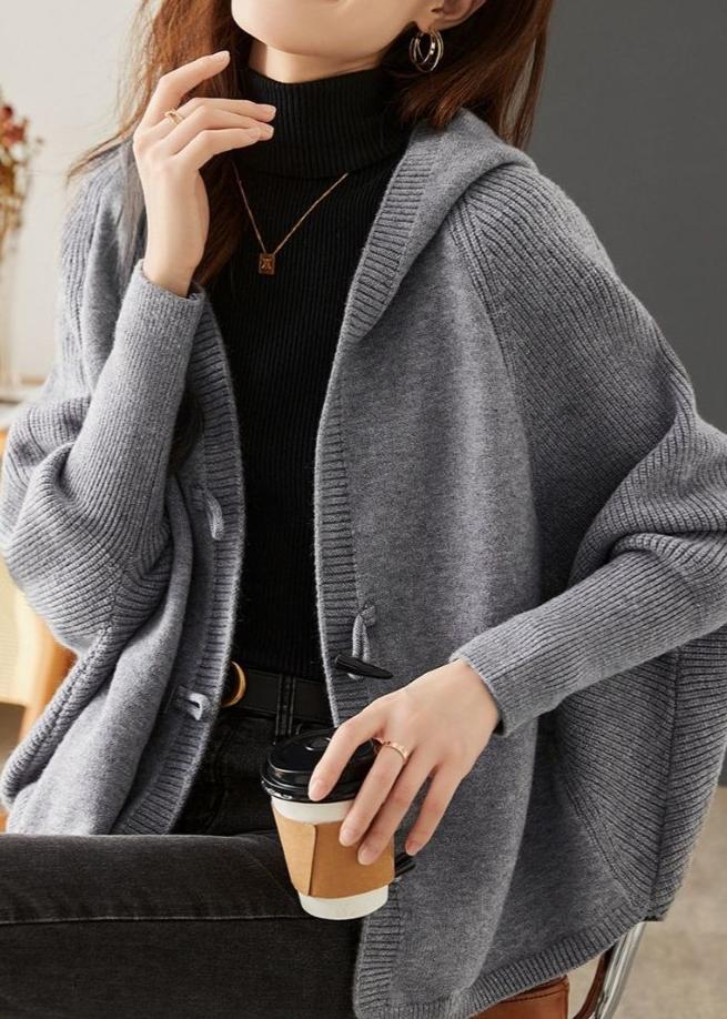 Versatile Knitted Hooded Cardigan Coat