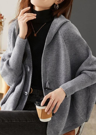 Versatile Knitted Hooded Cardigan Coat
