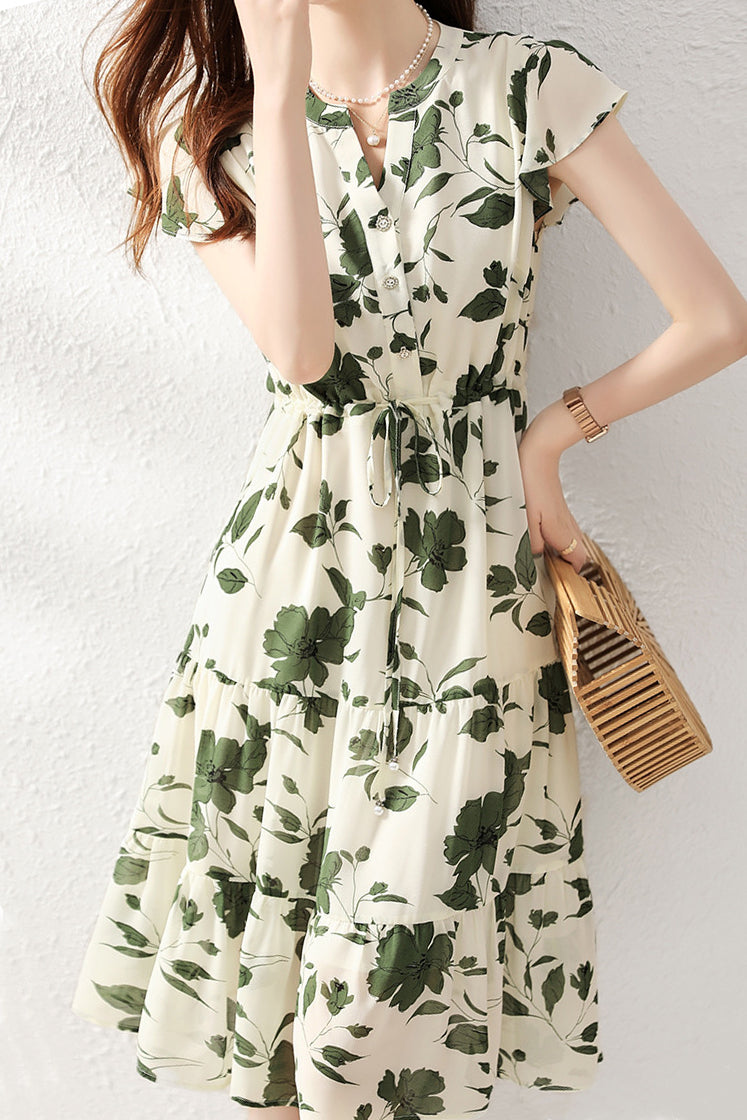 Skipper Collar Floral Flare Prairie Dress