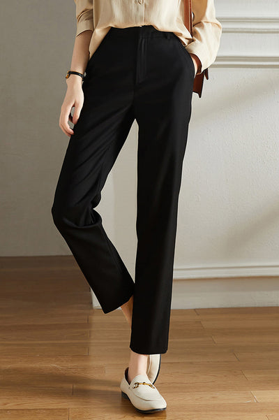 Office Style 3/4 Length Straight Pants