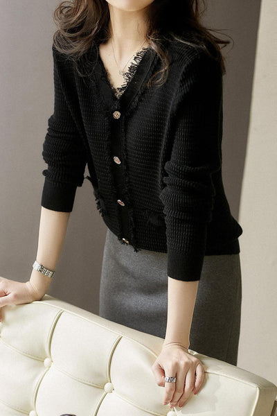 Elegant Fringe Knit Top