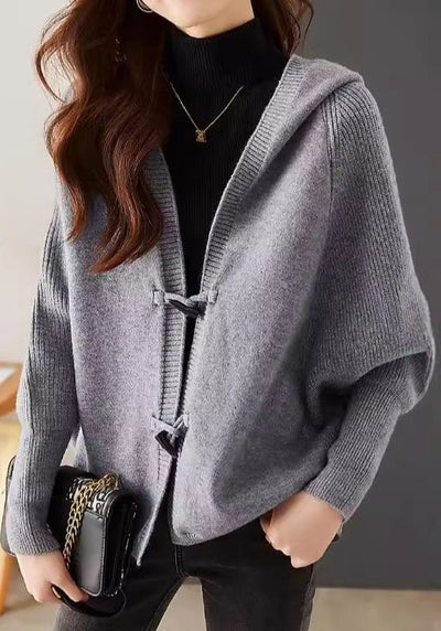 Versatile Knitted Hooded Cardigan Coat