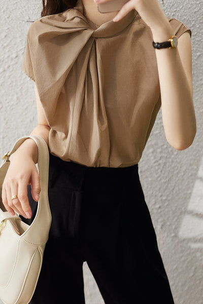 Draped Tuck Elegant Blouse