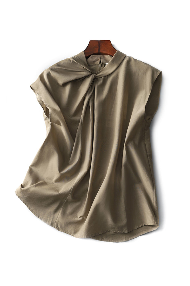 Draped Tuck Elegant Blouse