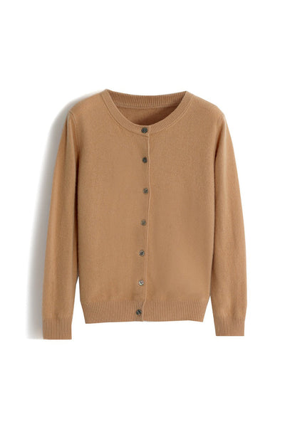 Round Neck Wool Knit Cardigan - 12 Colors Available