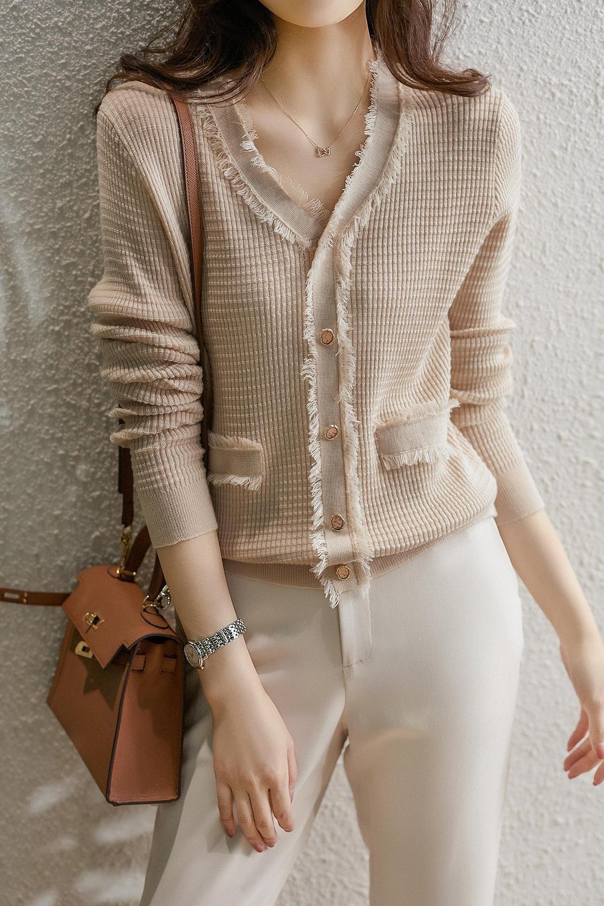 Elegant Fringe Knit Top
