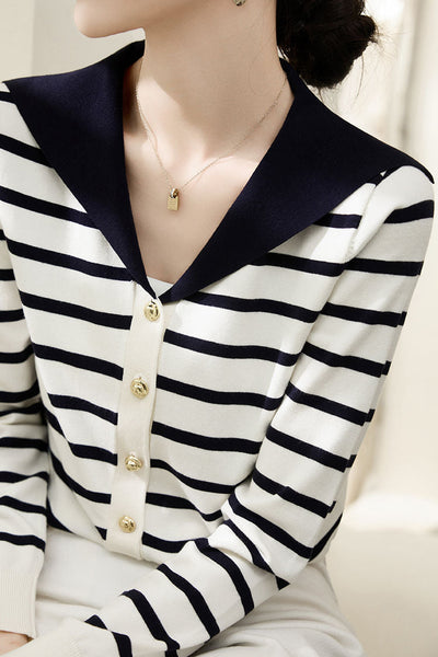 Casual Stripe Knit Shirt