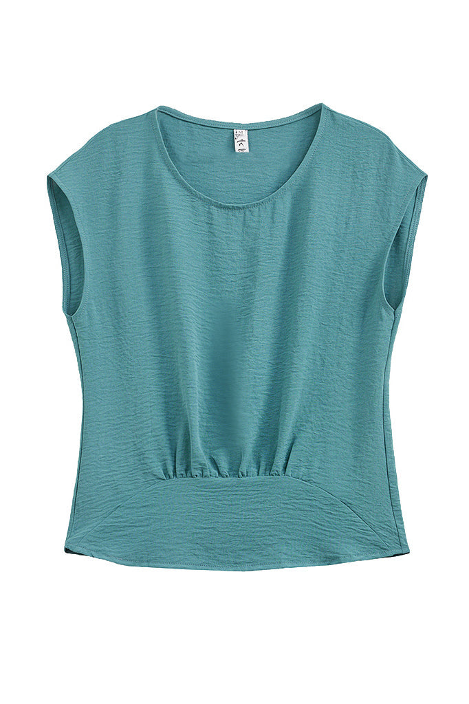 French Sleeve Front Gather Blouse - 7 Colors Available