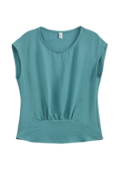 French Sleeve Front Gather Blouse - 7 Colors Available