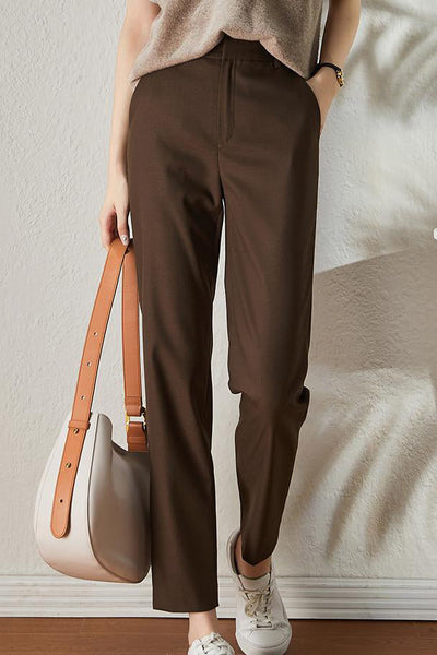 Office Style 3/4 Length Straight Pants