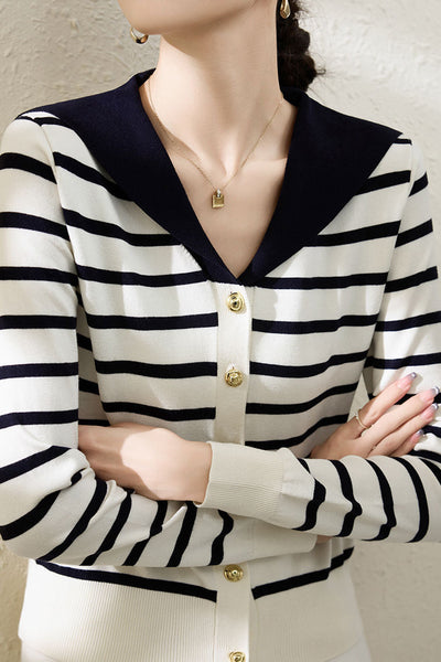 Casual Stripe Knit Shirt