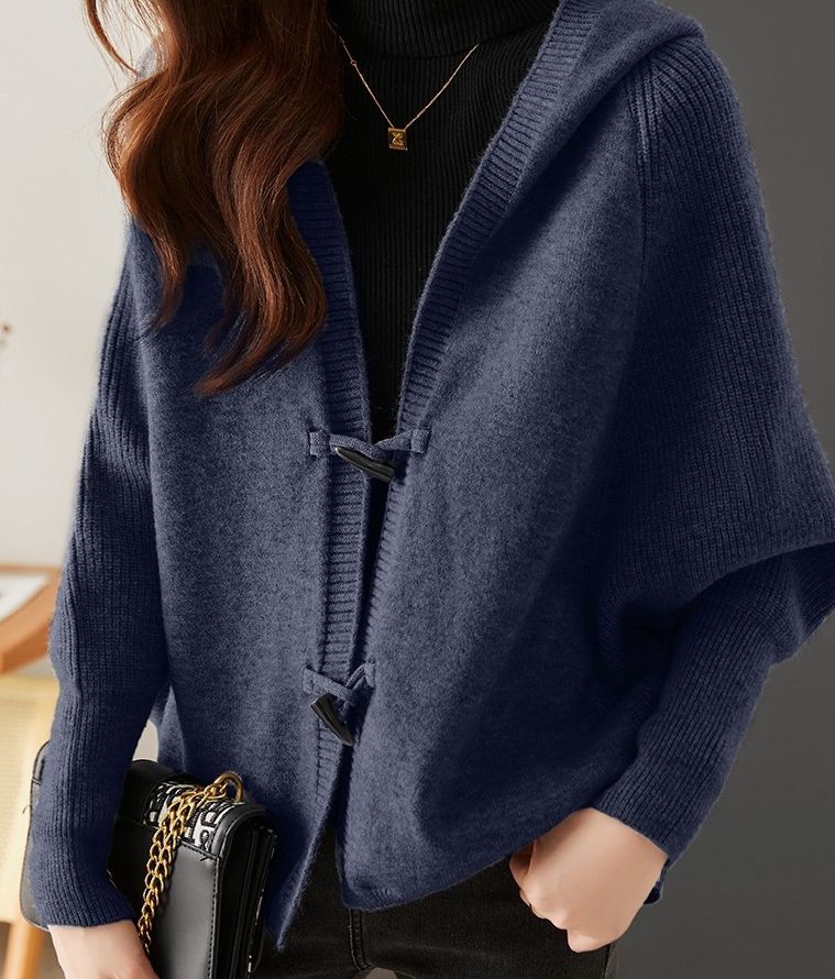 Versatile Knitted Hooded Cardigan Coat