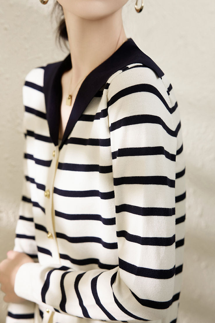 Casual Stripe Knit Shirt