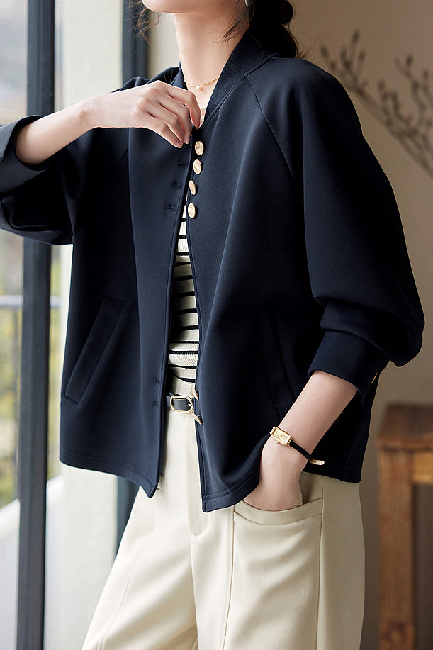 Baseball Collar Raglan Sleeve Sukajan