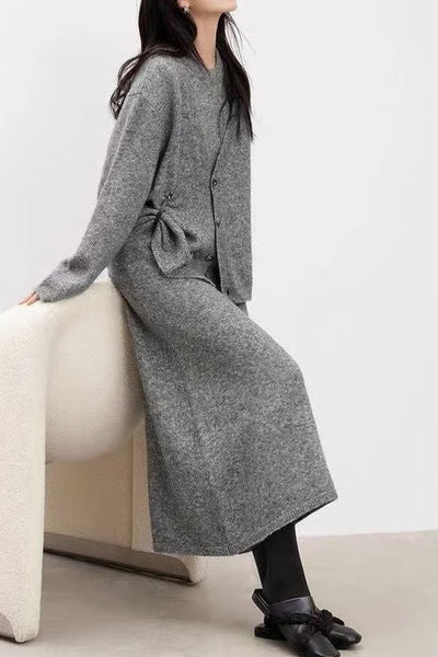 Stylish Slouchy Cardigan & Dress Two-Piece Set