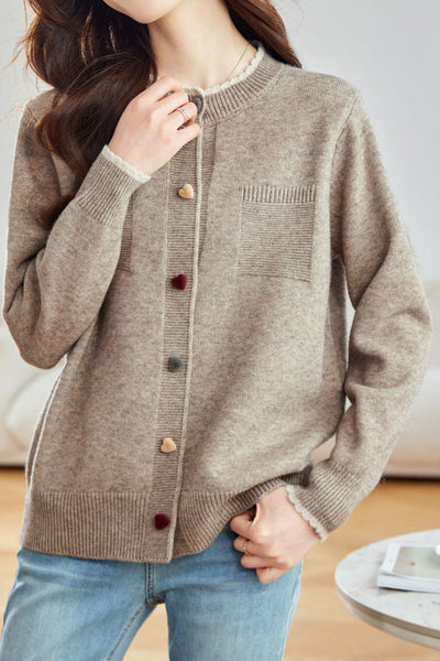 Minimalist Stylish Color-Block Knit Cardigan