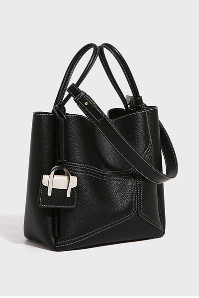 Simple Office Spliced Large-Capacity Tote Bag