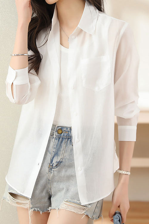 Casual Sheer Sun Protection Shirt - 2 Colors Available