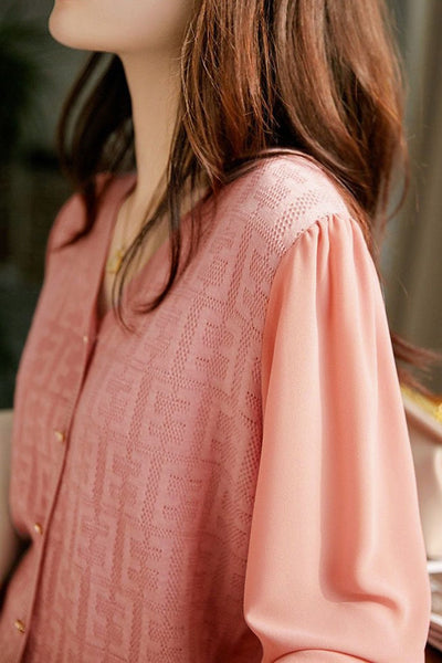 Elegant V-Neck Decor Button Knit