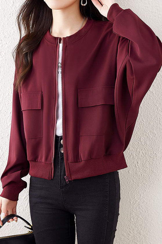 Simple Casual Baseball Jacket Coat