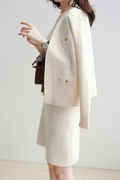 Elegant Knit Sweater and Dress Set