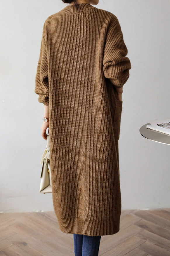 Casual Heavyweight Long Knit Jacket