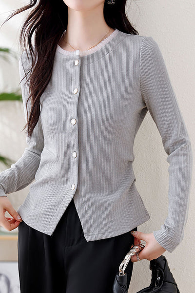 Versatile Lace-Trimmed Patchwork Cardigan
