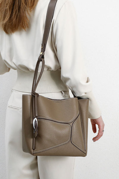 Simple Office Spliced Large-Capacity Tote Bag