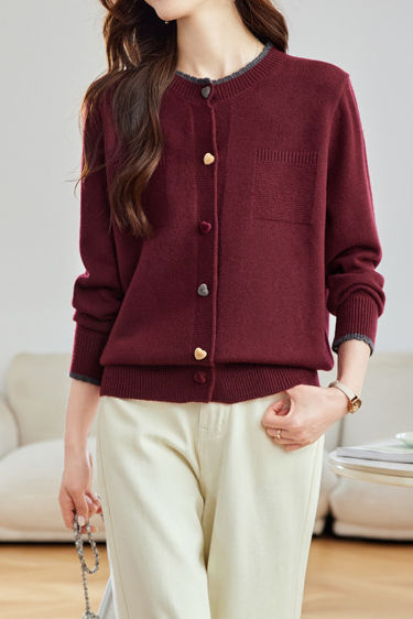 Minimalist Stylish Color-Block Knit Cardigan