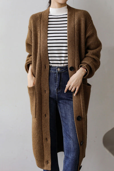 Casual Heavyweight Long Knit Jacket