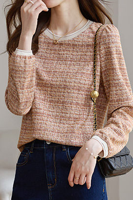 Elegant Yarn-Dyed Long-Sleeve T-Shirt