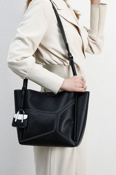 Simple Office Spliced Large-Capacity Tote Bag