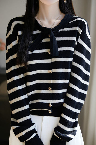 Fashionable Bow Knit Cardigan