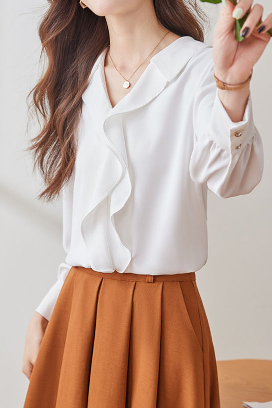 Early Autumn Stylish Office Ruffled Shirt